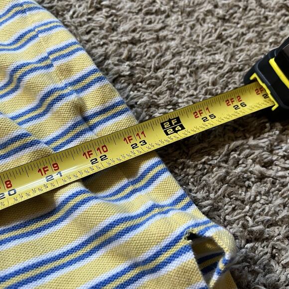 Polo Ralph Lauren Shirt Mens Big Xxl Yellow Striped Polo Golf Preppy Casual - Picture 4 of 6